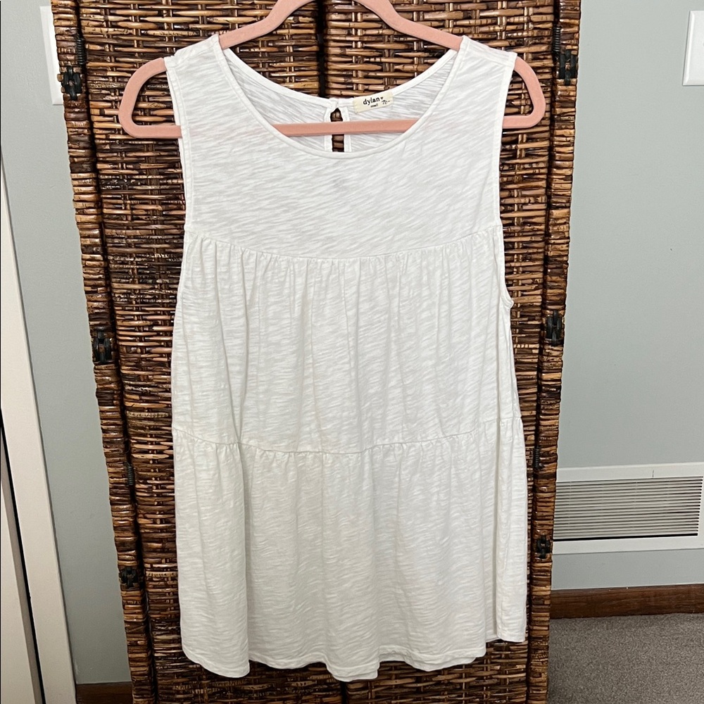 Dylan White Tiered Knit Tank Top